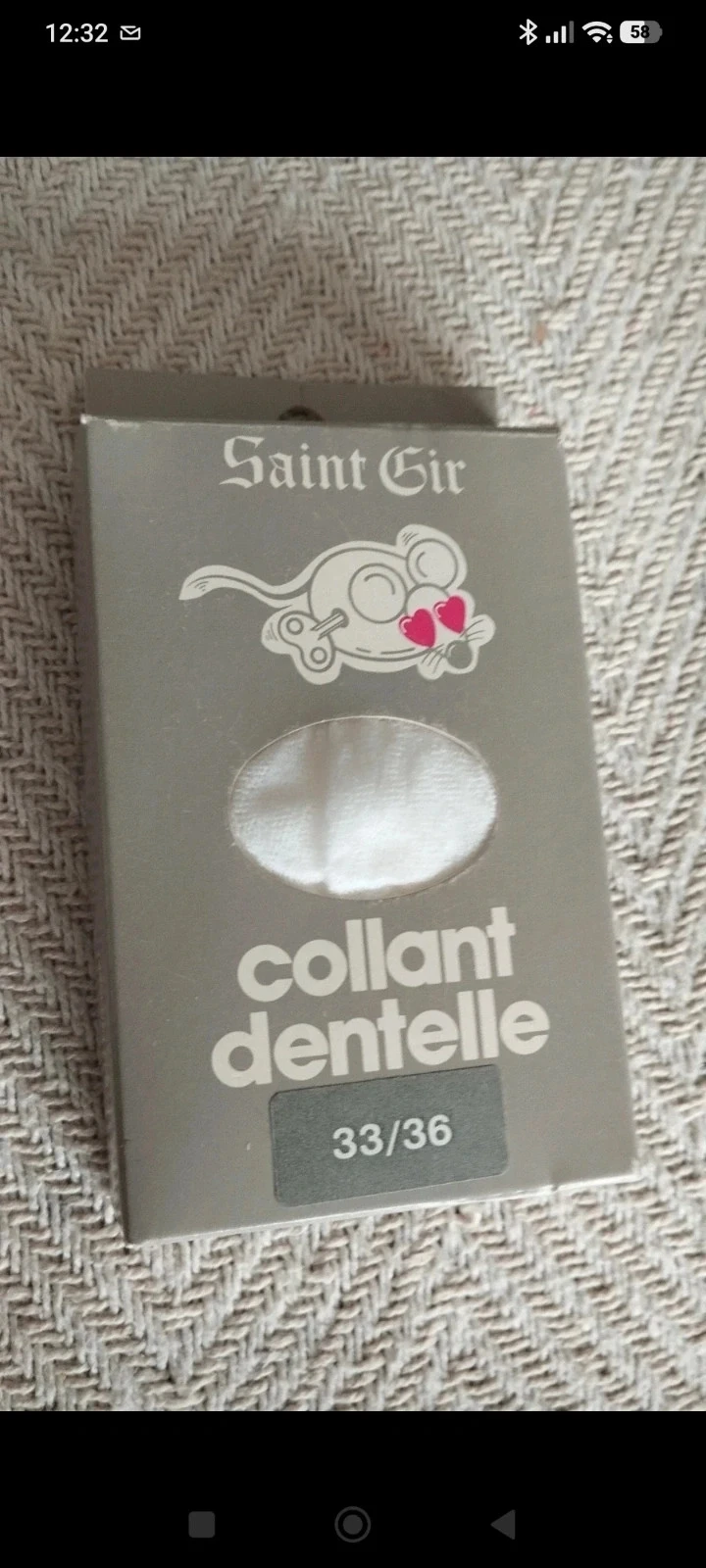 Collant dentelle blanc Saint Gir – Taille 33/36 – 100 % polyamide